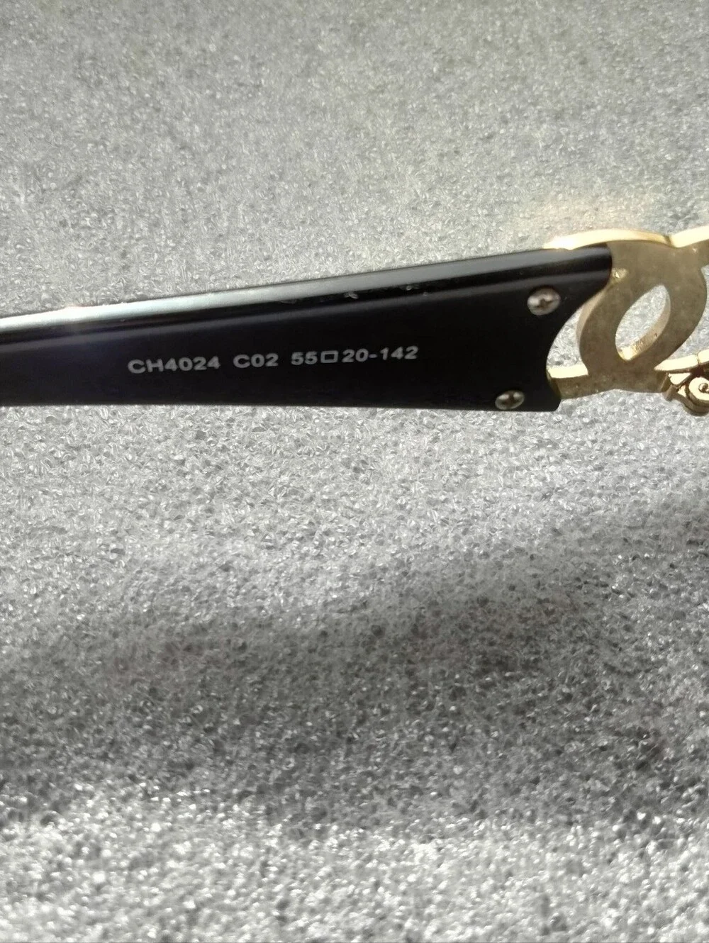 CHANEL Vintage Semi Rimless Gold Tone Frame Giant CC logo